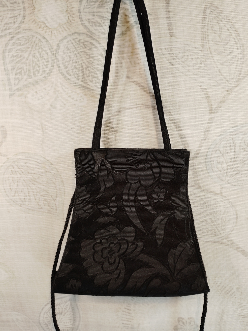 Sasha Elegant Black Floral Crossbody Bag